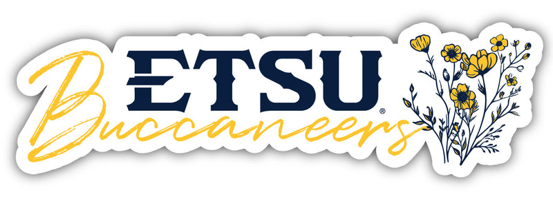 East Tennessee State University Script Floral Sticker/Magnet - Officially Licensed School Pride Decor