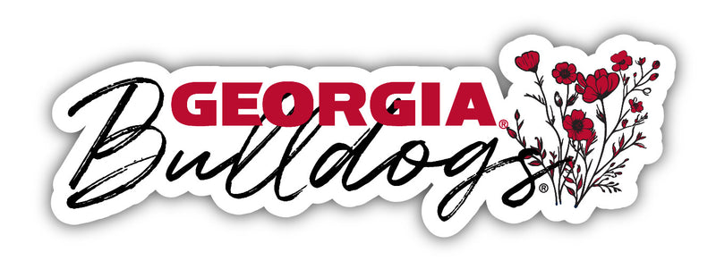 Georgia Bulldogs Script Floral Sticker/Magnet - Officially Licensed School Pride Decor