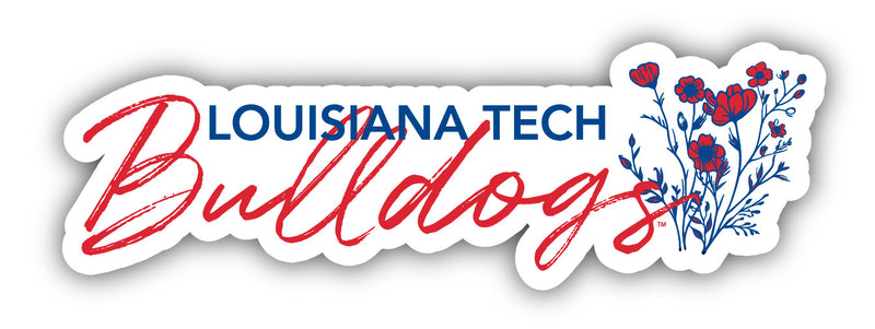 Louisiana Tech Bulldogs Script Floral Sticker/Magnet - Officially Licensed School Pride Decor