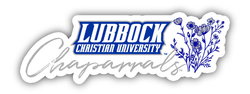 Lubbock Christian University Chaparral Script Floral Sticker/Magnet - Officially Licensed School Pride Decor
