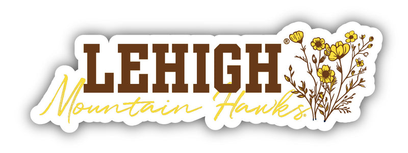 Lehigh University Mountain Hawks Script Floral Sticker/Magnet - Officially Licensed School Pride Decor