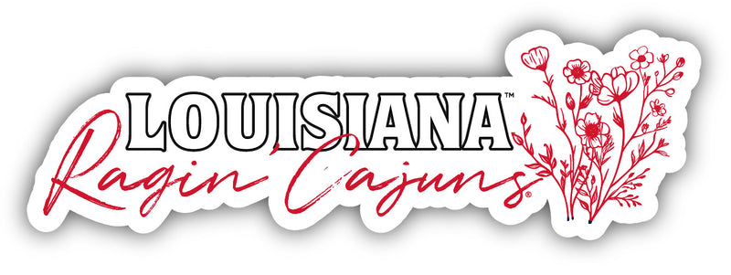 Louisiana at Lafayette Ragin' Cajuns Script Floral Sticker/Magnet - Officially Licensed School Pride Decor