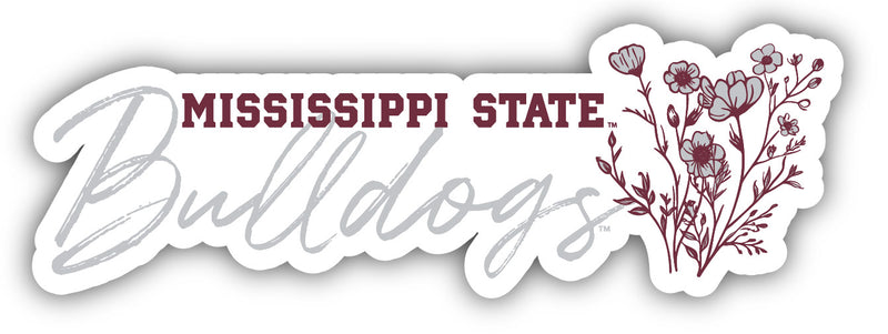 Mississippi State Bulldogs Script Floral Sticker/Magnet - Officially Licensed School Pride Decor