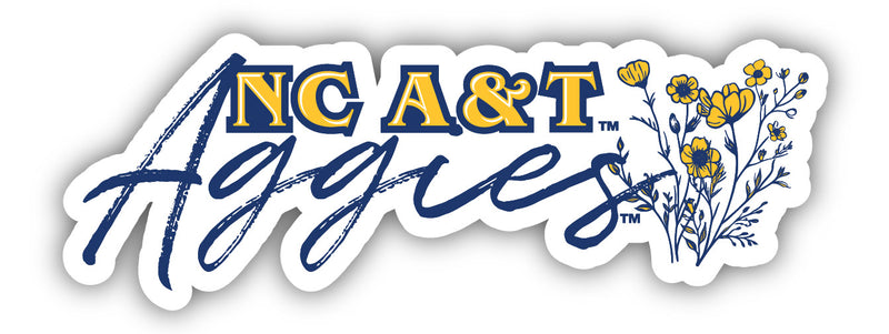 North Carolina A&T State Aggies Script Floral Sticker/Magnet - Officially Licensed School Pride Decor
