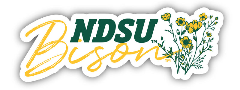 North Dakota State Bison Script Floral Sticker/Magnet - Officially Licensed School Pride Decor