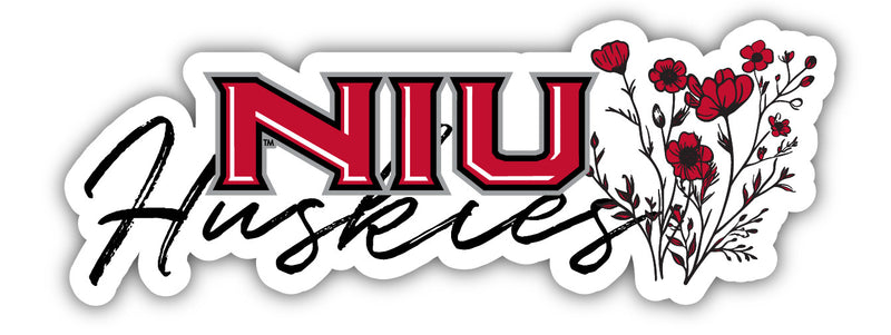 Northern Illinois Huskies Script Floral Sticker/Magnet - Officially Licensed School Pride Decor