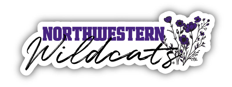 Northwestern University Wildcats Script Floral Sticker/Magnet - School Decor