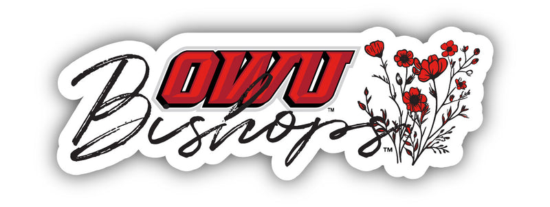 Ohio Wesleyan University Script Floral Sticker/Magnet - Officially Licensed School Pride Decor