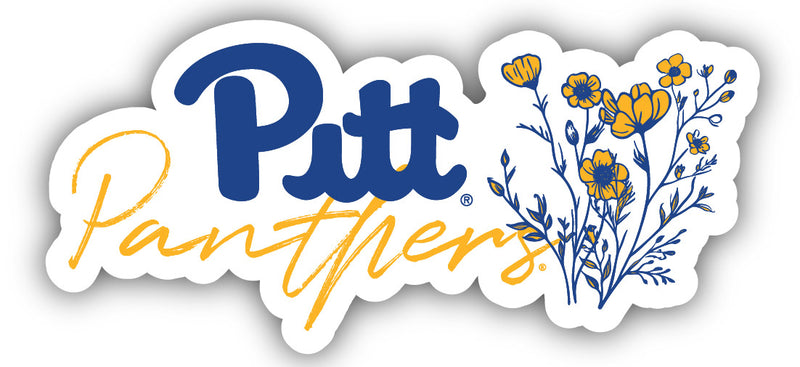 Pittsburgh Panthers Script Floral Sticker/Magnet - Officially Licensed School Pride Decor