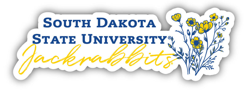 South Dakota State Jackrabbits Script Floral Sticker/Magnet - Officially Licensed School Pride Decor