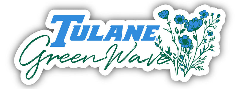 Tulane University Green Wave Script Floral Sticker/Magnet - Officially Licensed School Pride Decor