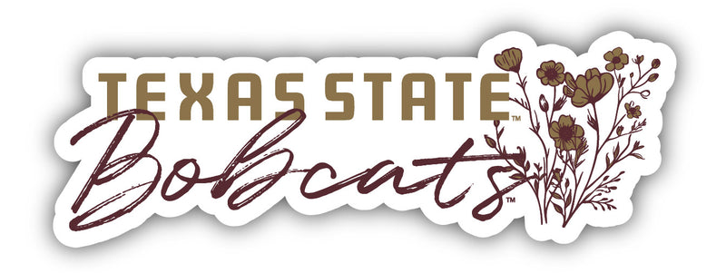 Texas State Bobcats Script Floral Sticker/Magnet - Officially Licensed School Pride Decor