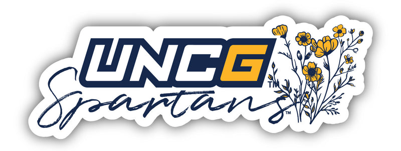 North Carolina Greensboro Spartans Script Floral Sticker/Magnet - Officially Licensed School Pride Decor