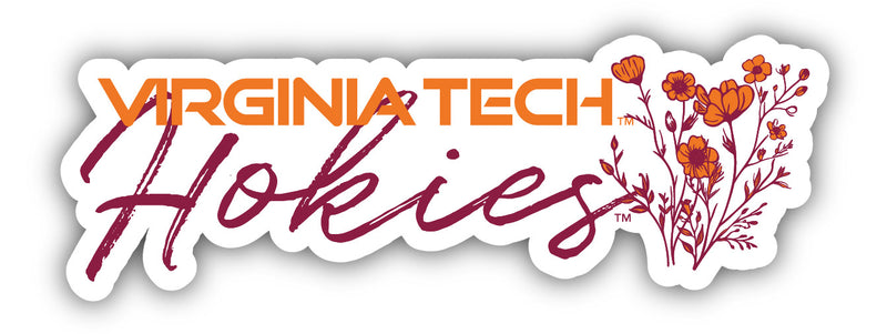 Virginia Tech Hokies Script Floral Sticker/Magnet - Officially Licensed School Pride Decor