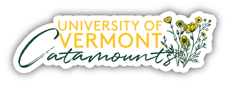 Vermont Catamounts Script Floral Sticker/Magnet - Officially Licensed School Pride Decor