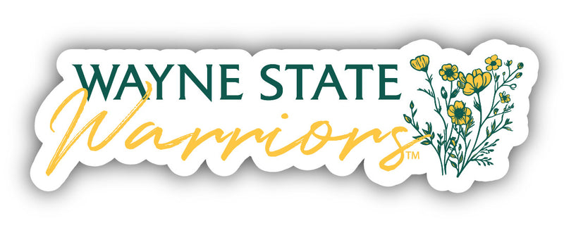 Wayne State Script Floral Sticker/Magnet - Officially Licensed School Pride Decor