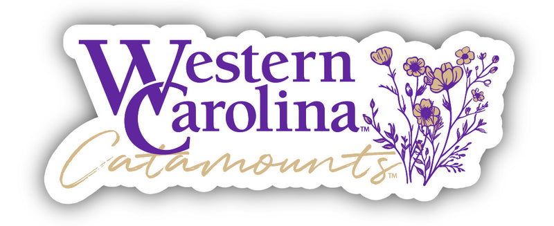 Western Carolina University Script Floral Sticker/Magnet - Officially Licensed School Pride Decor