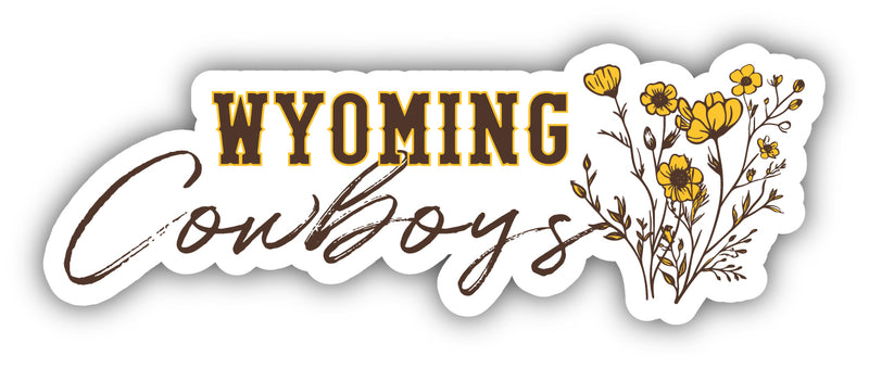University of Wyoming Script Floral Sticker/Magnet - Officially Licensed School Pride Decor