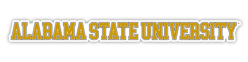Alabama State University Officially Licensed College Text Vinyl Decal – White, Clear and Holographic