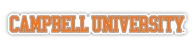 Campbell University Fighting Camels Officially Licensed College Text Vinyl Decal – White, Clear and Holographic