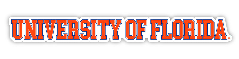 Florida Gators Officially Licensed College Text Vinyl Decal – White, Clear and Holographic