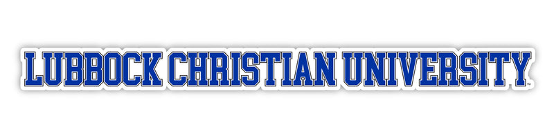 Lubbock Christian University Chaparral Officially Licensed College Text Vinyl Decal – White, Clear and Holographic