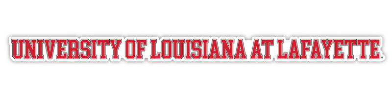 Louisiana at Lafayette Ragin' Cajuns Officially Licensed College Text Vinyl Decal – White, Clear and Holographic