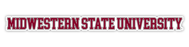 Midwestern State University Mustangs Officially Licensed College Text Vinyl Decal – White, Clear and Holographic