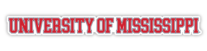 Mississippi Rebels "Ole Miss" Officially Licensed College Text Vinyl Decal – White, Clear and Holographic