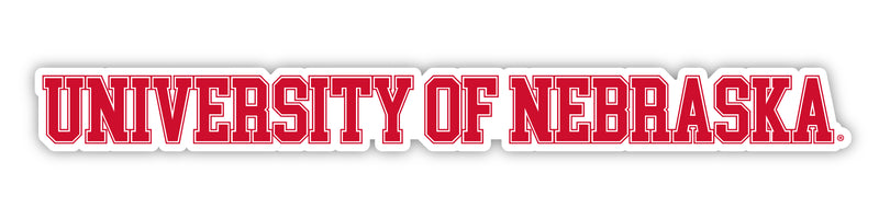 Nebraska Cornhuskers Officially Licensed College Text Vinyl Decal – White, Clear and Holographic