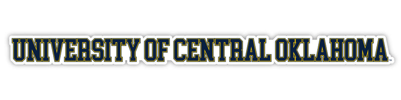 University of Central Oklahoma Bronchos Officially Licensed College Text Vinyl Decal – White, Clear and Holographic