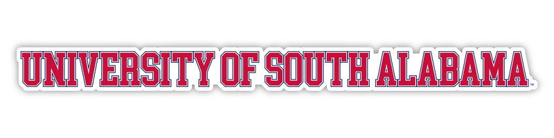 University of South Alabama Officially Licensed College Text Vinyl Decal – White, Clear and Holographic