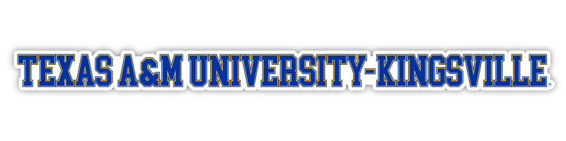 Texas A&M Kingsville Javelinas Officially Licensed College Text Vinyl Decal – White, Clear and Holographic