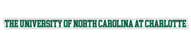 North Carolina Charlotte Forty-Niners Officially Licensed College Text Vinyl Decal – White, Clear and Holographic