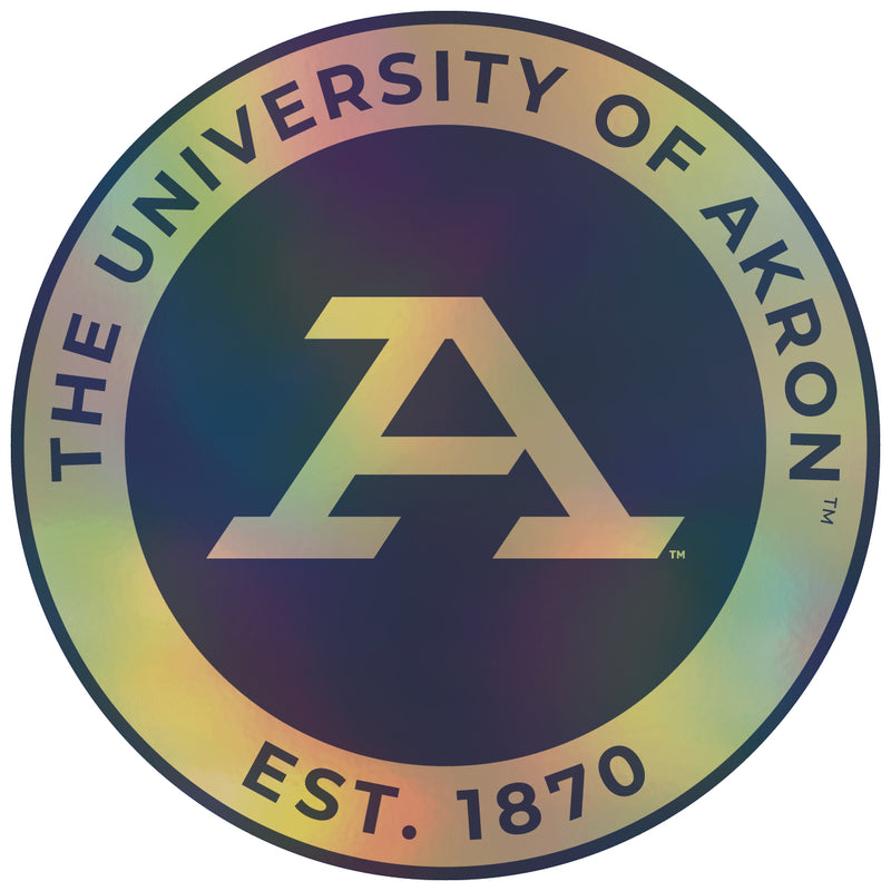 Akron Zips 6-Inch Holographic Vinyl Decal Sticker Officially Licensed Collegiate Product 4-Pack