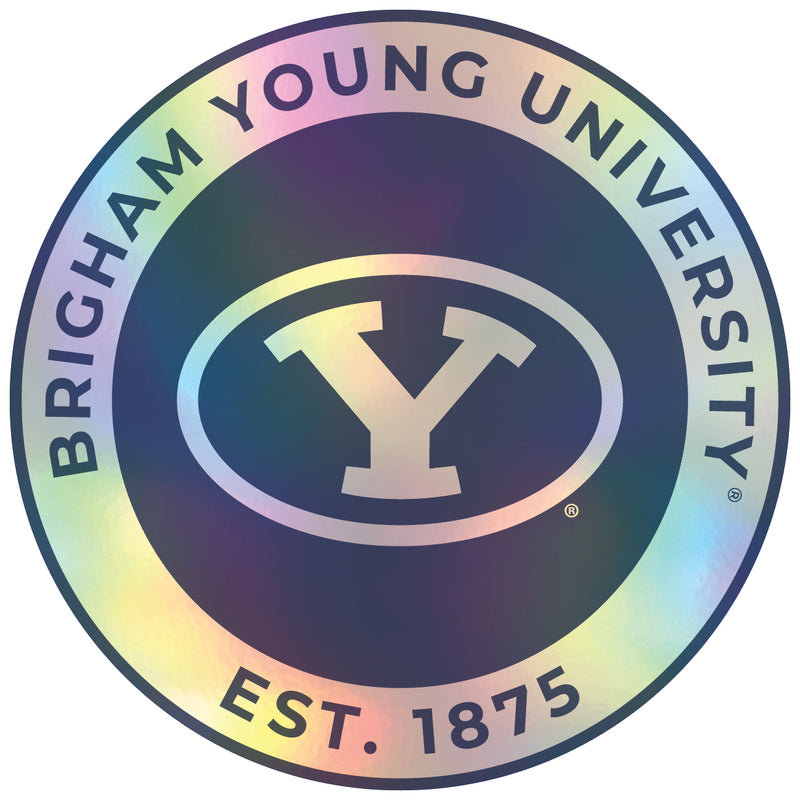 Brigham Young Cougars 4-Inch Holographic Vinyl Decal Sticker Officially Licensed Collegiate Product Single