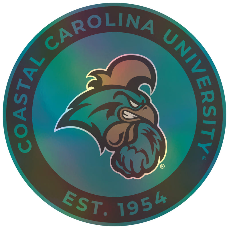 Coastal Carolina University 2-Inch Holographic Vinyl Decal Sticker Officially Licensed Collegiate Product Single