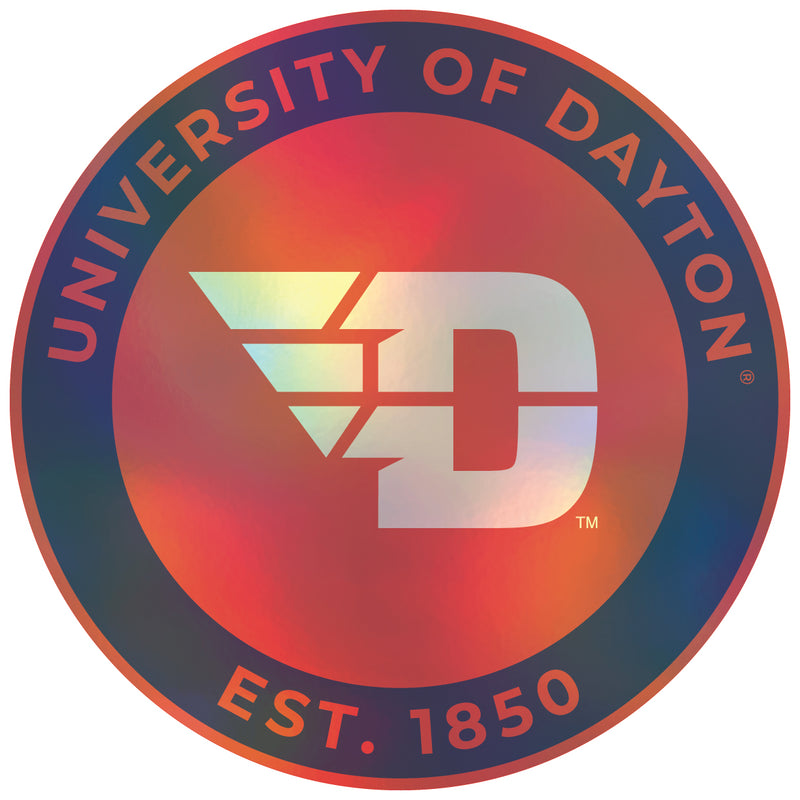 Dayton Flyers 6-Inch Holographic Vinyl Decal Sticker Officially Licensed Collegiate Product 4-Pack