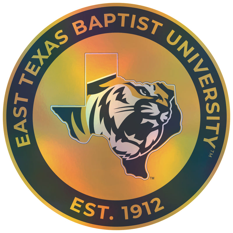 East Texas Baptist University 8-Inch Holographic Vinyl Decal Sticker Officially Licensed Collegiate Product Single