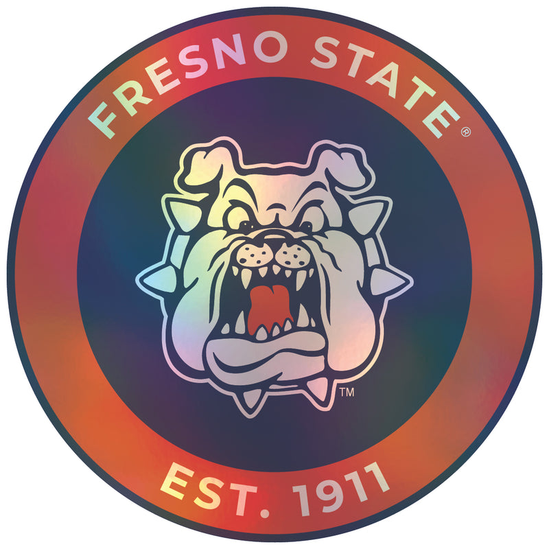 Fresno State Bulldogs 4-Inch Holographic Vinyl Decal Sticker Officially Licensed Collegiate Product Single