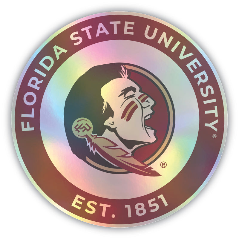 Florida State Seminoles 6-Inch Holographic Vinyl Decal Sticker Officially Licensed Collegiate Product 4-Pack