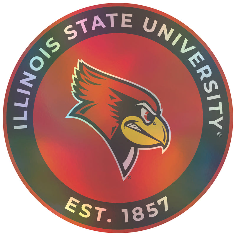 Illinois State Redbirds 6-Inch Holographic Vinyl Decal Sticker Officially Licensed Collegiate Product Single