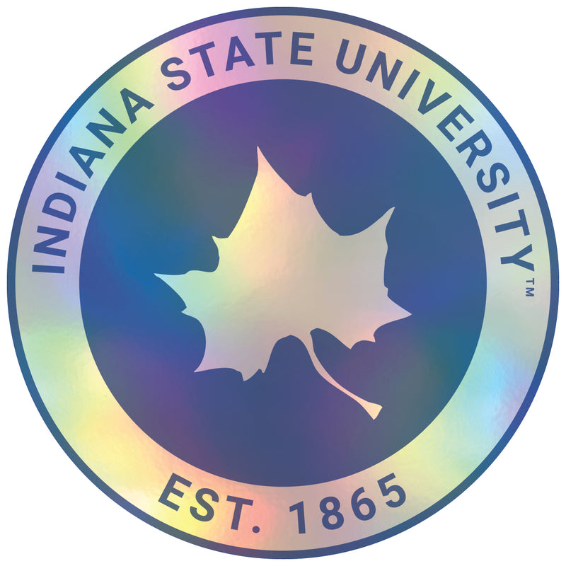 Indiana State University 2-Inch Holographic Vinyl Decal Sticker Officially Licensed Collegiate Product 4-Pack