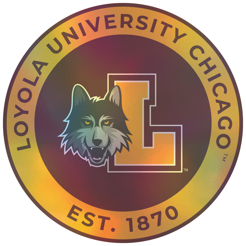 Loyola University Ramblers 2-Inch Holographic Vinyl Decal Sticker Officially Licensed Collegiate Product 4-Pack