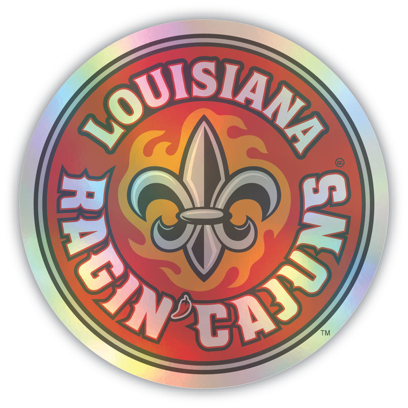 Louisiana at Lafayette Ragin' Cajuns 2-Inch Holographic Vinyl Decal Sticker Officially Licensed Collegiate Product Single