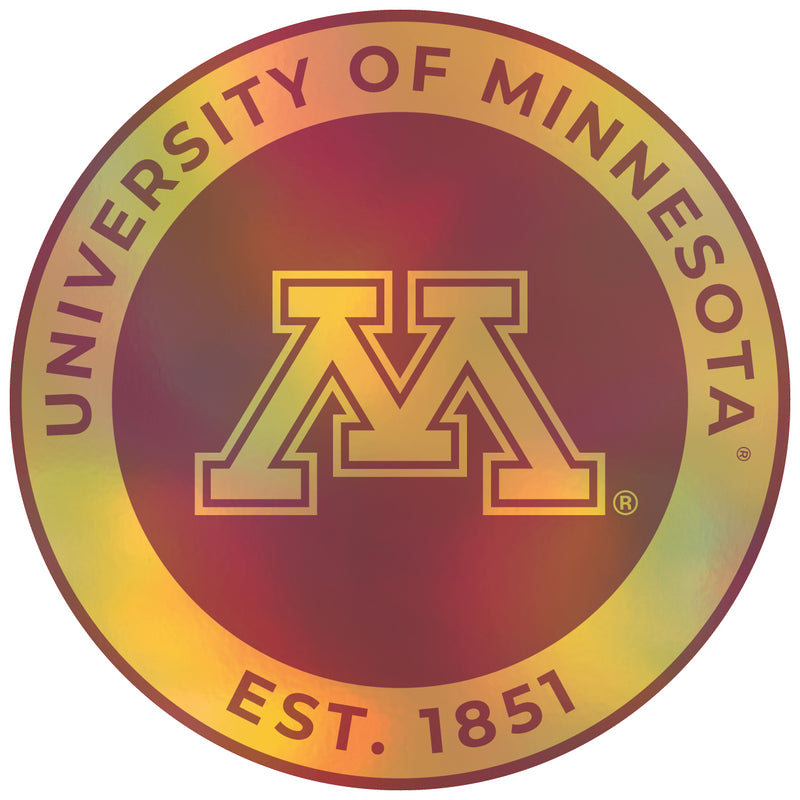 Minnesota Gophers 6-Inch Holographic Vinyl Decal Sticker Officially Licensed Collegiate Product 4-Pack