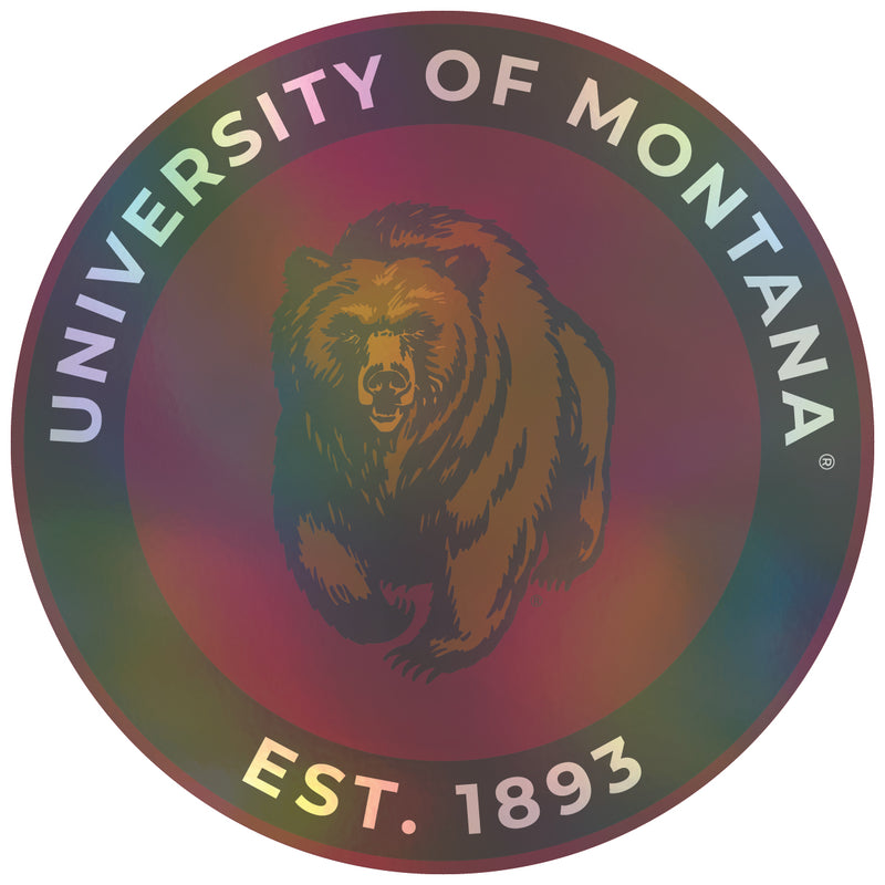 Montana University 4-Inch Holographic Vinyl Decal Sticker Officially Licensed Collegiate Product Single