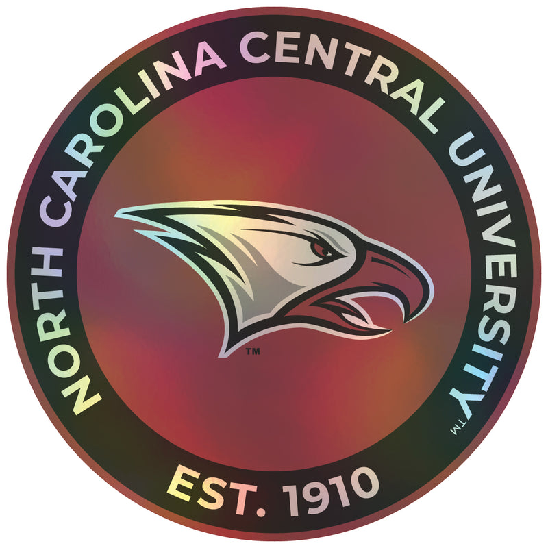 North Carolina Central Eagles 8-Inch Holographic Vinyl Decal Sticker Officially Licensed Collegiate Product 4-Pack