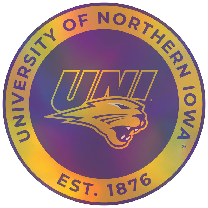 Northern Iowa Panthers 8-Inch Holographic Vinyl Decal Sticker Officially Licensed Collegiate Product 4-Pack