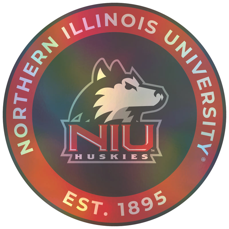 Northern Illinois Huskies 8-Inch Holographic Vinyl Decal Sticker Officially Licensed Collegiate Product Single